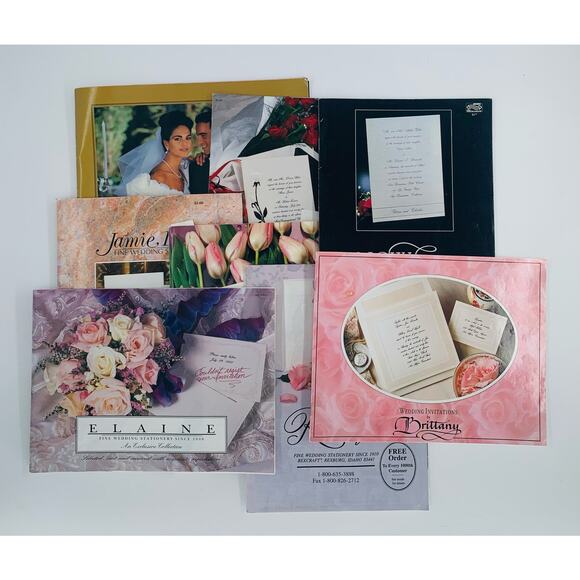 Vintage Wedding Invitation Catalogs 1992 Lot of 8 Paper Books Fine Stationery - Picture 16 of 16